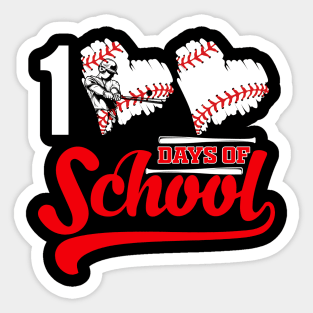 Baseball Hearts 100 Days of School Baseball Lovers Student Teacher Sticker